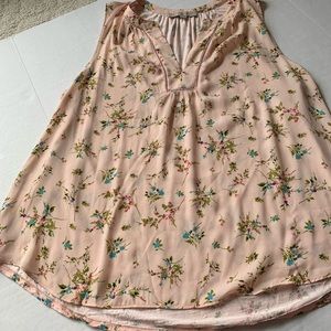 LOFT Mixed Media Flower Shell in Size XL